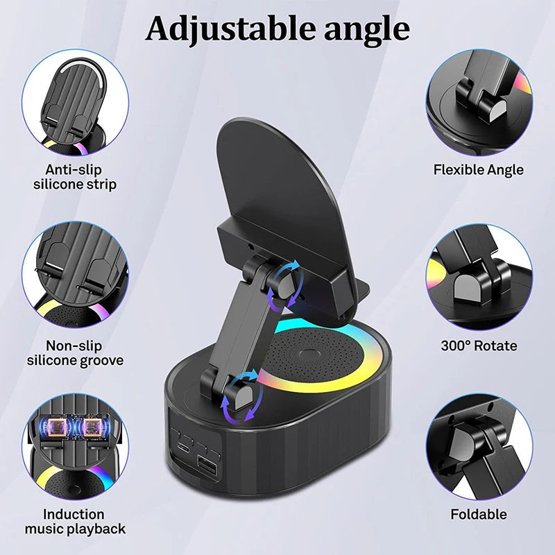 5-in-1 Wireless Speaker, Stand & Mood Light